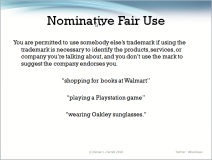 Nominative Fair Use for Bloggers