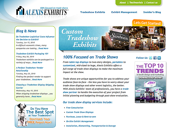 View custom HubSpot design - Alexis Exhibits