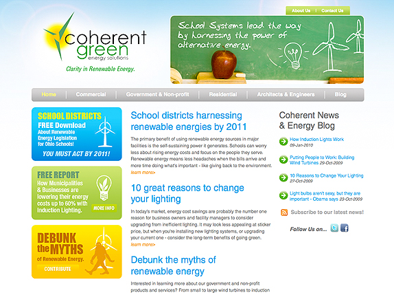View custom website design - Coherent Green