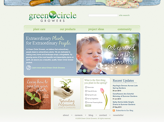 View custom website design - Green Circle Growers