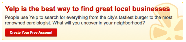 cta with good value proposition from yelp