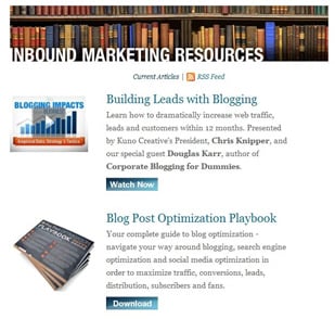 inbound marketing content library