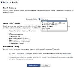 Facebook Privacy Search Settings
