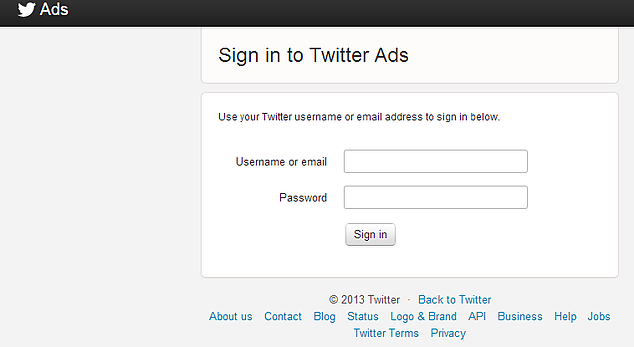 sign In twitter ads