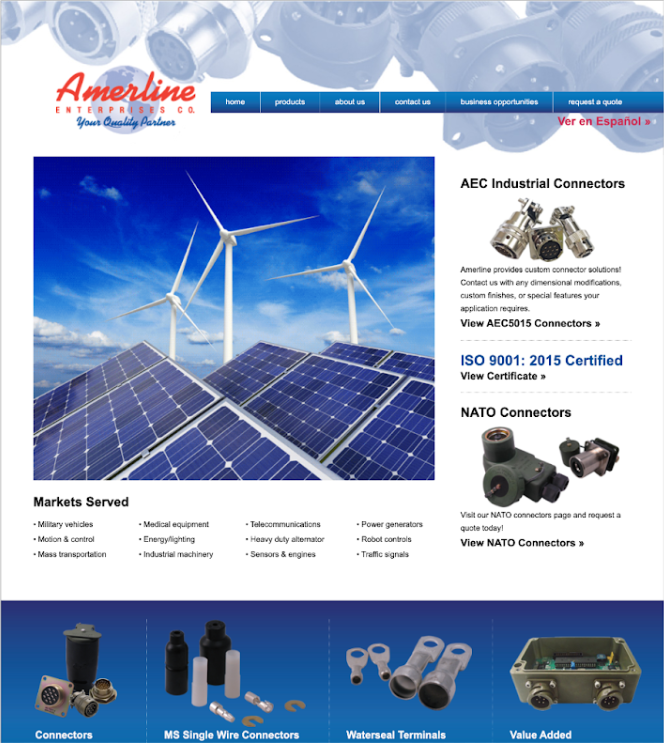 Screencap of Amerline's old website