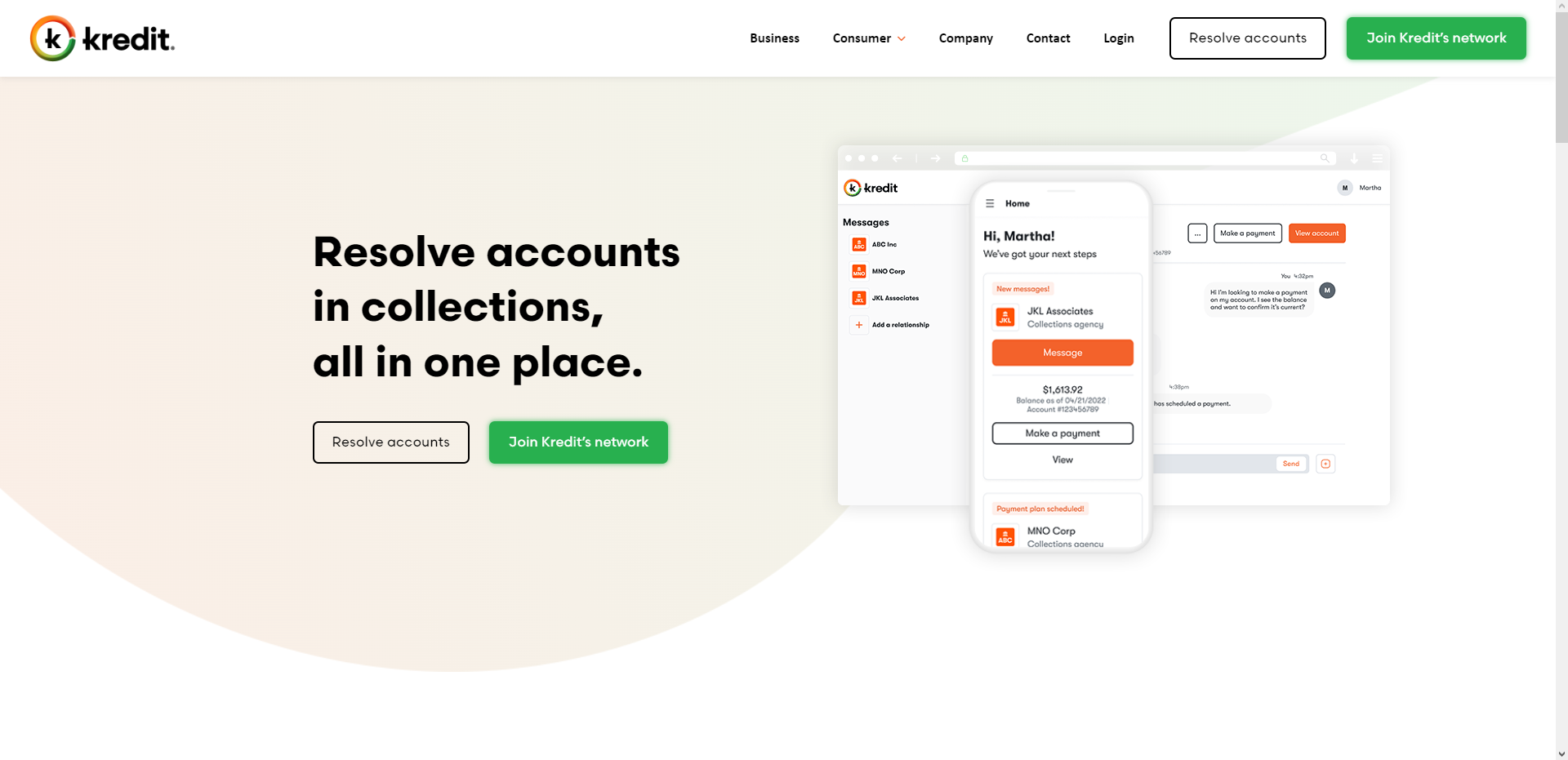 Kredit homepage, a successful Kuno website redesign 