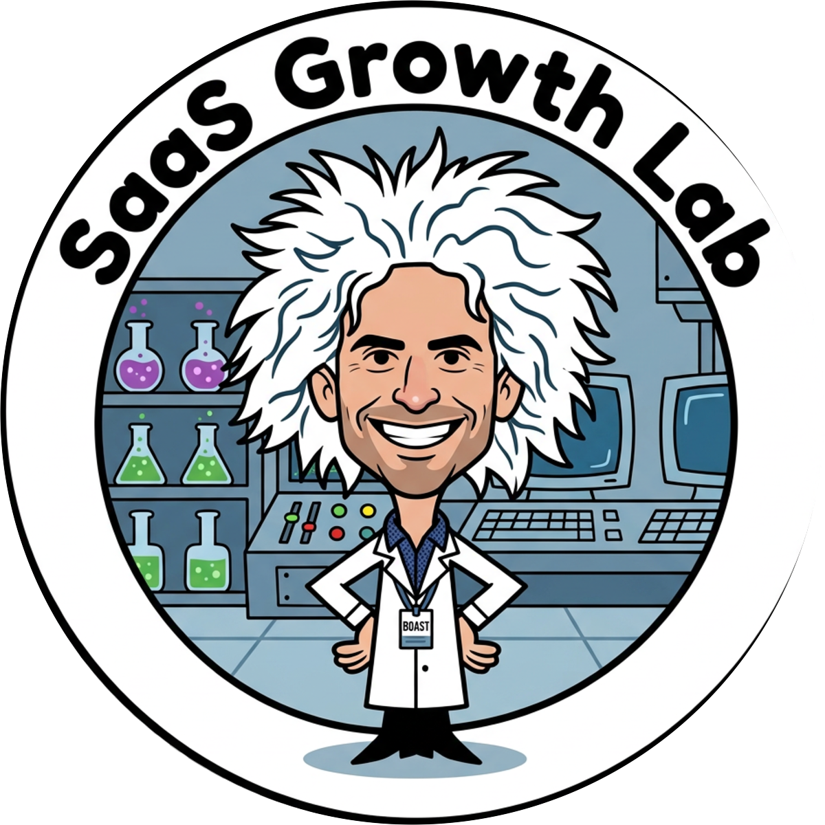 A custom mad scientist sticker