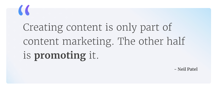 A quote about great content from Neil Patel